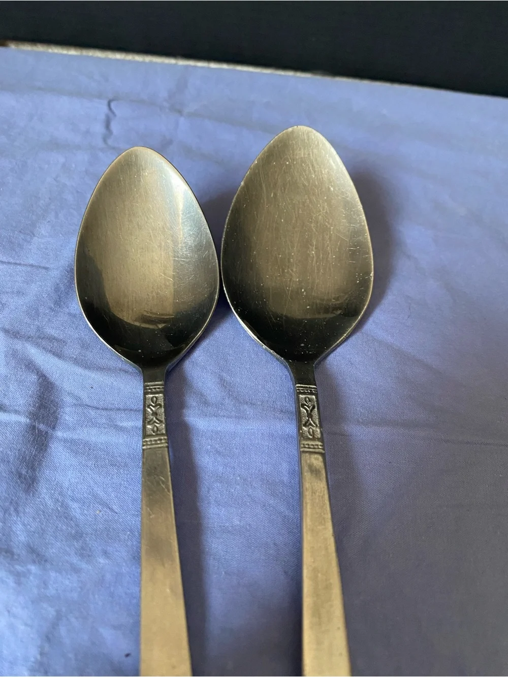 Vintage Customcraft Stainless Steel Serving Spoon and 1 Tablespoon - Silver